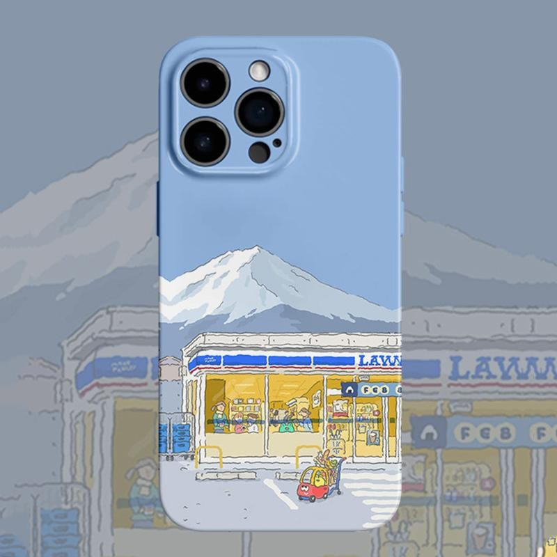 Snow Mountain Convenience Store Is Suitable for Apple 17Promax Film Phone Cases, Iphone, Xiaomi 15, Huawei Pura80