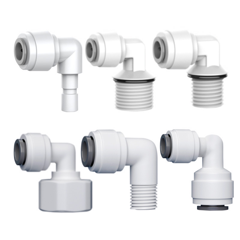 Purificador de agua conector rápido 2 puntos 3 puntos codo accesorios de conector de conversión de tubería 4 puntos rosca Conexión de codo de conversión rápida