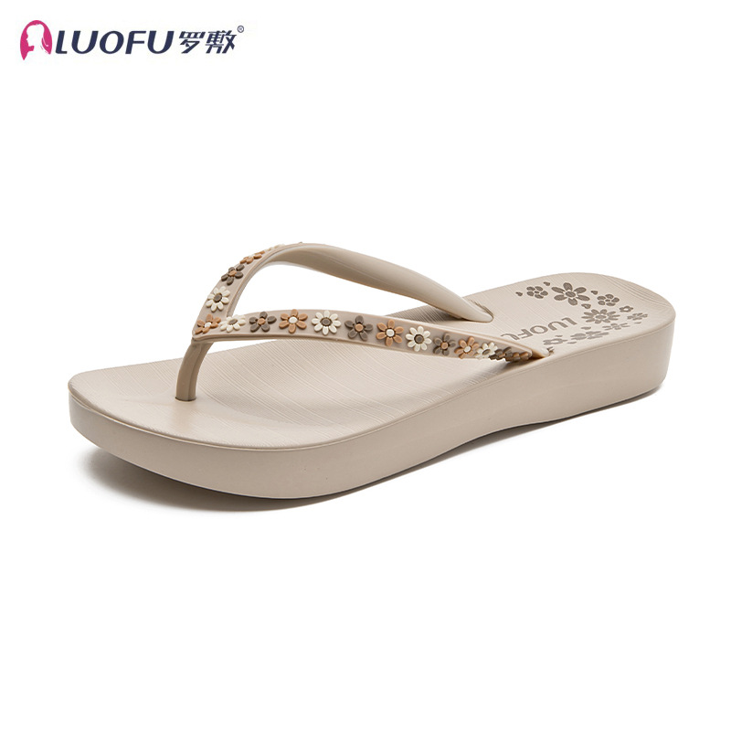 Flores de luoschi, zapatillas de flip flores, zapatos de playa de vacaciones de verano de Singapur, zapatos de playa de vacaciones de hainan