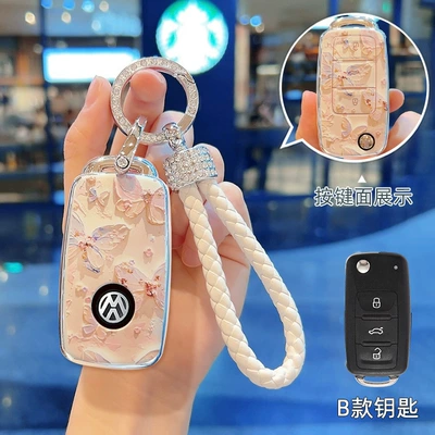 Bora, Sagitar key cases — Car key bag - no-specifications-type-b-oil-painting-butterfly-double-sided-upgrade-rhinestone-rope