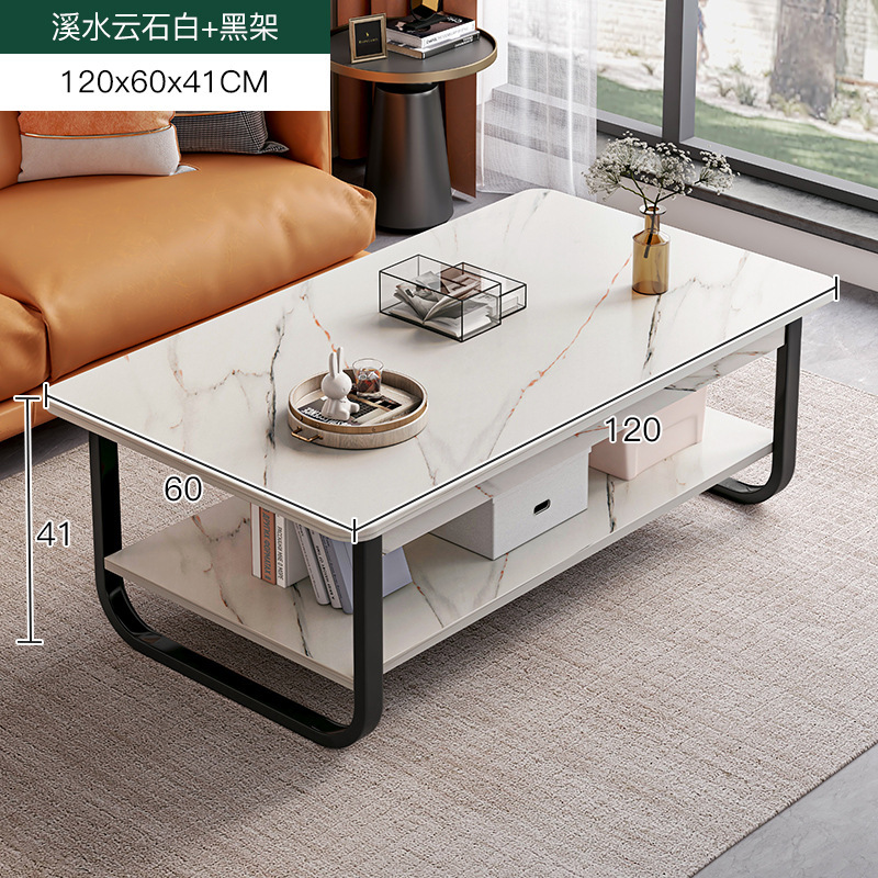 Mesa de café sala de estar hogar pequeño apartamento simple moderno creativo mesa de té de doble capa sofá lado mesa cuadrada simple mesa pequeña