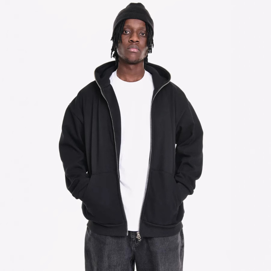 Europa y los Estados Unidos retro otoño y invierno High Street Ninja sleeve con cremallera sudadera con sombrero oversize suelta con chaqueta de cardigan