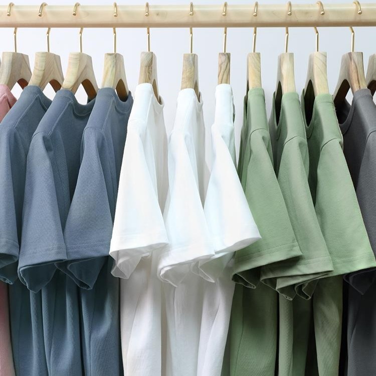 ¡El peso! Camiseta de algodón largo peinado 180g de verano casual hombre y mujer de manga corta de color sólido media manga