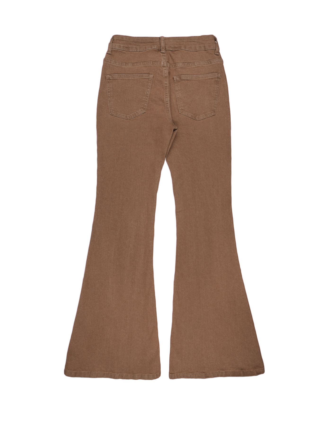 Women's Clothing Brown Flared Denim Jeans For Women, Autumn Slim Fit, Low Waist, Retro Casual Trousers_ecoleips.com