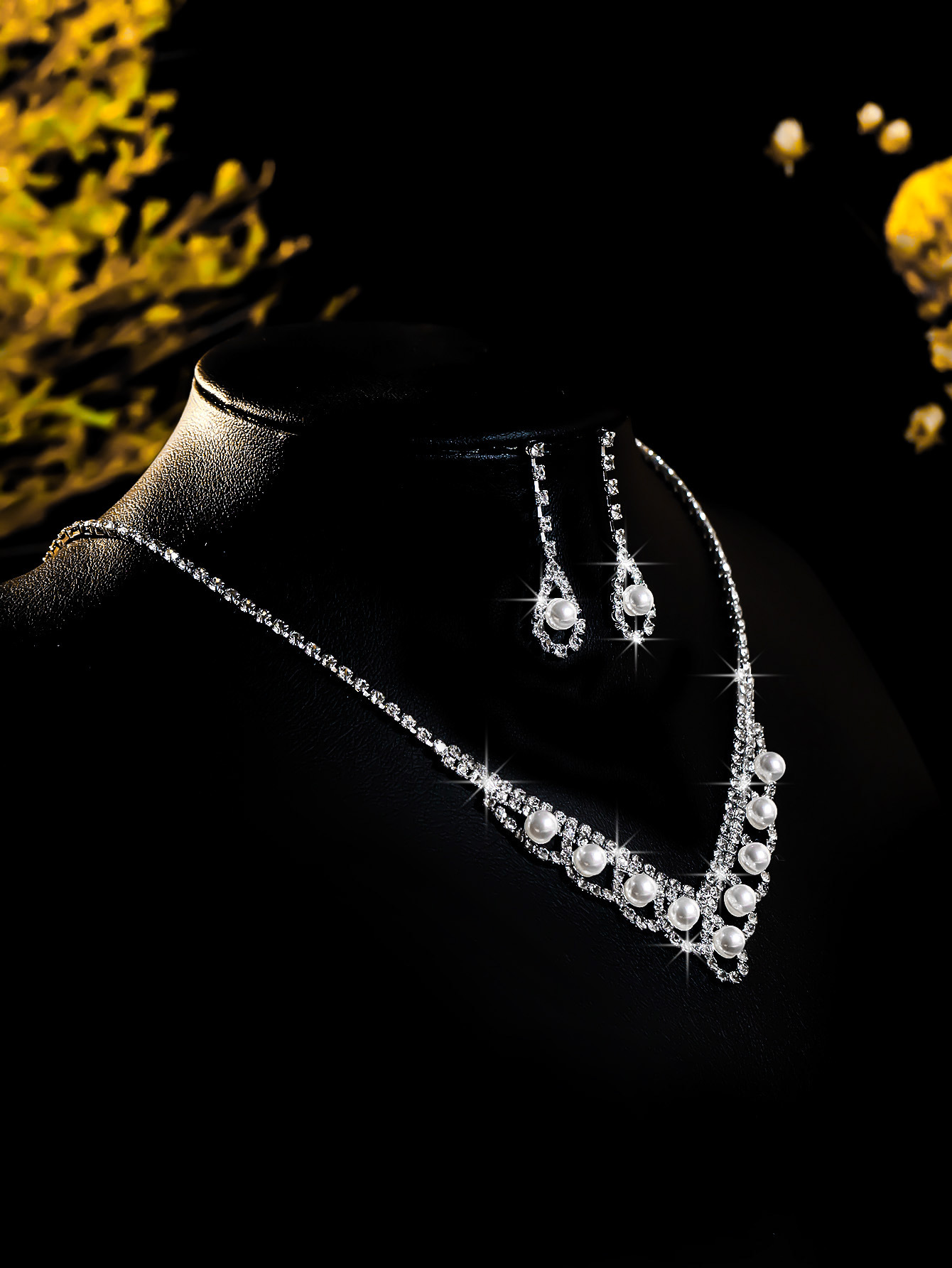 Súprava perlový náhrdelník a náušnice na svadbu a ples_voghion.com
