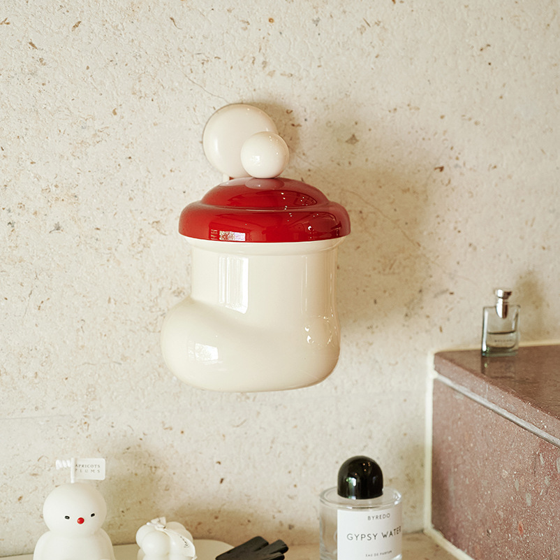 Botas de escritorio creativas caseras de alto nivel con cubierta encantadora basura de baño colgada en la pared