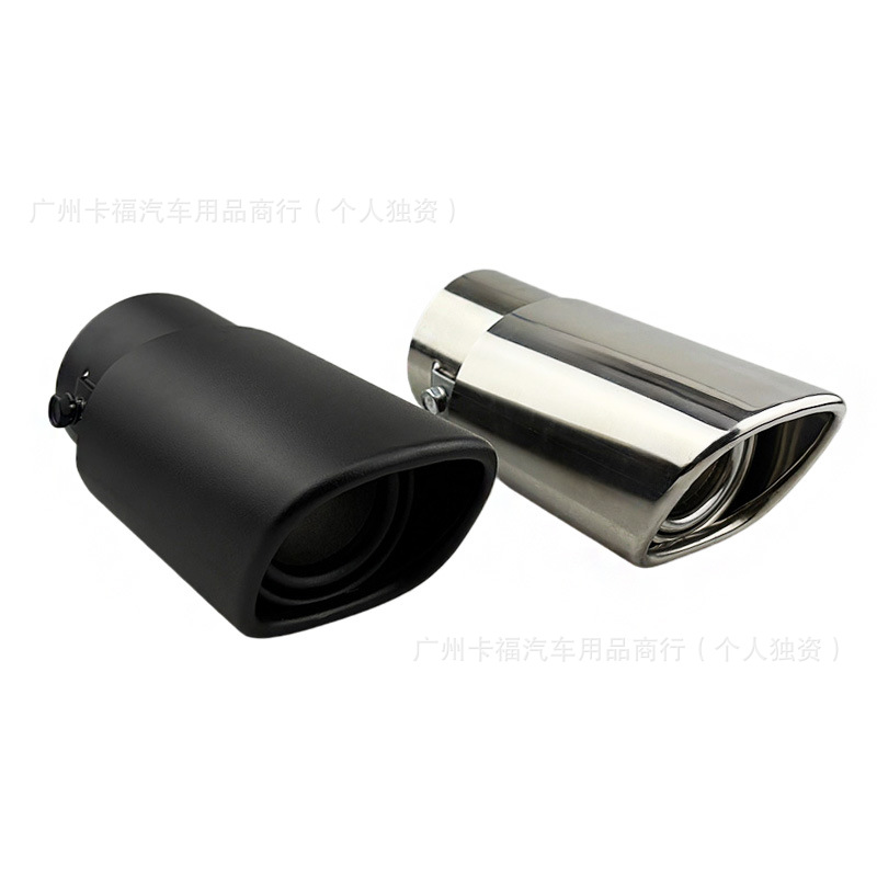 Universal Square Muffler for Cross-Border Use, Stainless Steel 63mm Exhaust Pipe, Modified Car Decorative Muffler, Sound Wave Tailpipe