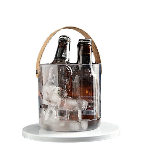 Acrylic ice bucket with handle commercial ice champagne plastic transparent home bar KTV foreign wine ice bucket