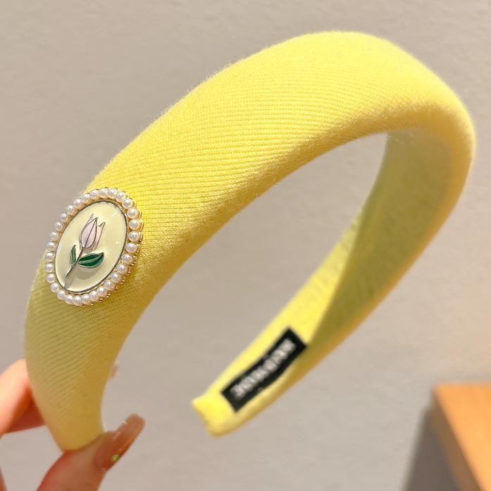 Alta calidad, lujo ligero, pequeña esponja fresca, diadema de color fino, venta al por mayor para mujer, paquete de pelo superior de cráneo alto, horquilla de lavado de cara de verano