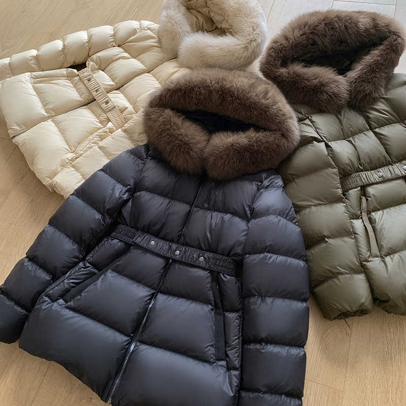 Women's Clothing fox fur collar down jacket_voghion.com