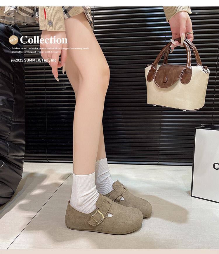 Giày lười nữ mũi tròn đế bằng độn đế, kiểu retro dễ phối đồ — B11 Giày huấn luyện Đức - Màu hạt dẻ [Hộp], B11 Giày tập Đức - Màu nâu nhạt [Hộp] chi tiết 3