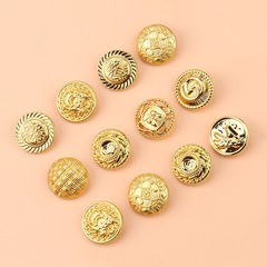 Gold Button Versatile Round Unisex Clothes Top Metal Button Accessories High-End Overcoat Windbreaker Sweater Buttons