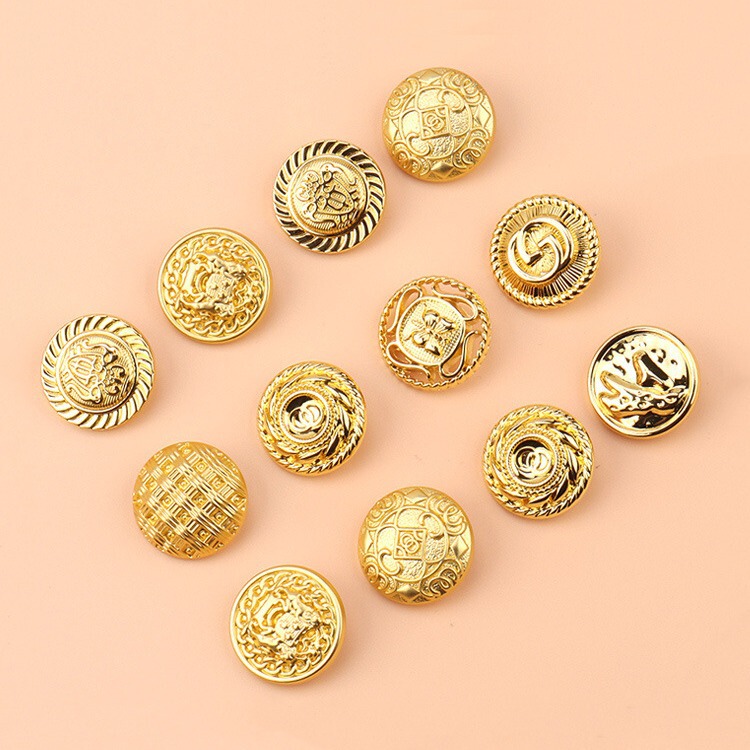 Gold Buttons, Versatile Round Men's and Women's Clothing Tops, Metal Buttons, Accessories, High-End Coats, Windbreakers, Sweater Buttons