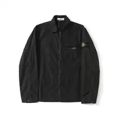 Stone Stone Brand Unisex Metal Nylon Solid Color Single Pocket Zipper Embroidered Patch Couple Style Jacket Casual