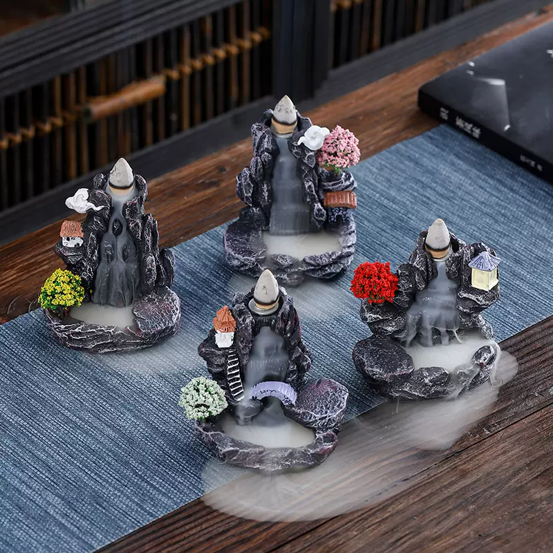 厂家批发】树脂倒流香炉创意家用香薰炉观赏烟檀香熏香炉跨境直供