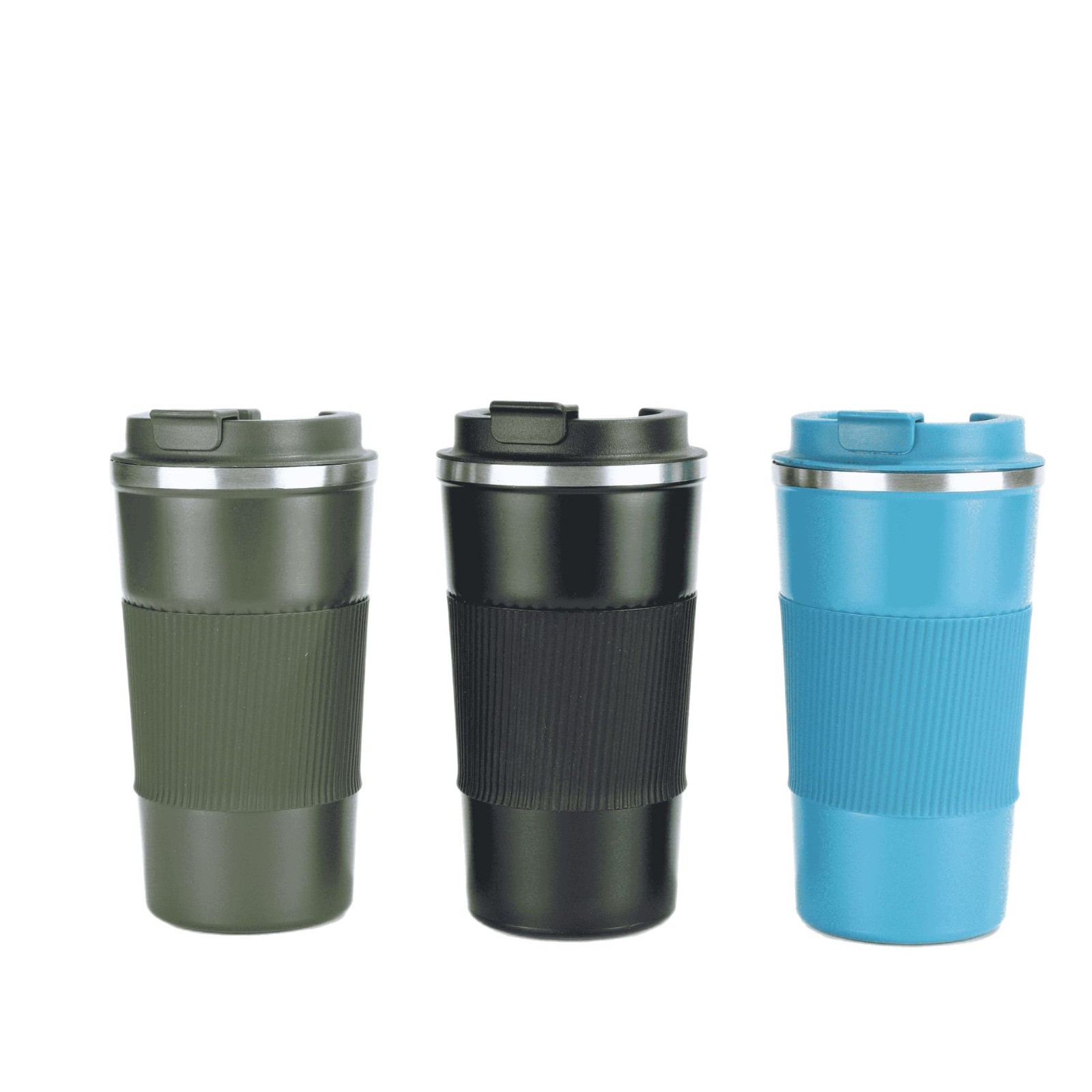 Nuevo tipo transfronterizo de silicona americana cubierta taza de café de acero inoxidable multifuncional taza de aislamiento de doble bebida taza portátil al aire libre taza de coche