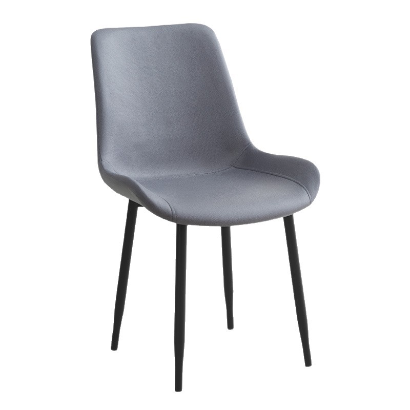Silla de comedor de cuero de lujo simple y ligera, silla de recepción de doble propósito, silla de acero al carbono, silla de comedor duradera