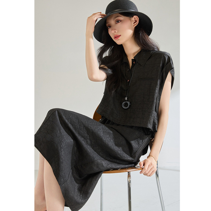 26 Summer【Intangible Cultural Heritage Xiangyun Silk Dress】Crackle Pattern 100% Mulberry Silk Faux Two-Piece Dress 29199 26 Summer【Intangible Cultural Heritage Xiangyun Silk Dress】Crackle Pattern 100% Mulberry Silk Faux Two-Piece Dress 29199