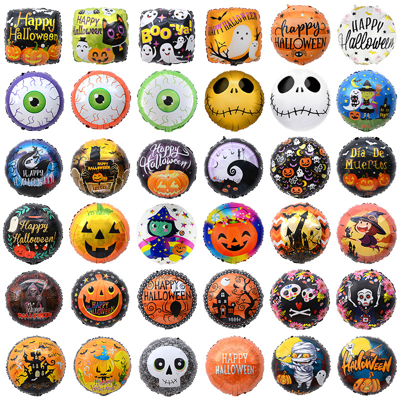 Comercio exterior 18 pulgadas Halloween película de aluminio globo festival fantasma calabaza calavera fantasma tema fiesta arreglo globo al por mayor