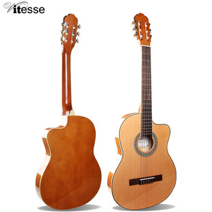 Manufacturers supply 39-inch corner-missing thin box classical guitar spruce Nanyang Wood nylon stringed instrument guitar wholesale