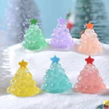 圣诞节跨境夜光小葡萄圣诞树微景观雪景造景小摆件 圣诞DIY小配件