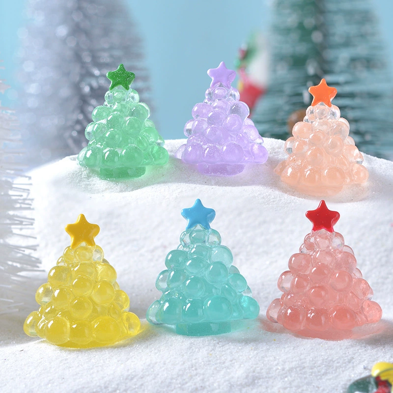 Рождественская светящаяся миниатюрная виноградная елка, микроландшафт с снежной сценой, маленькие украшения, рождественские DIY аксессуары