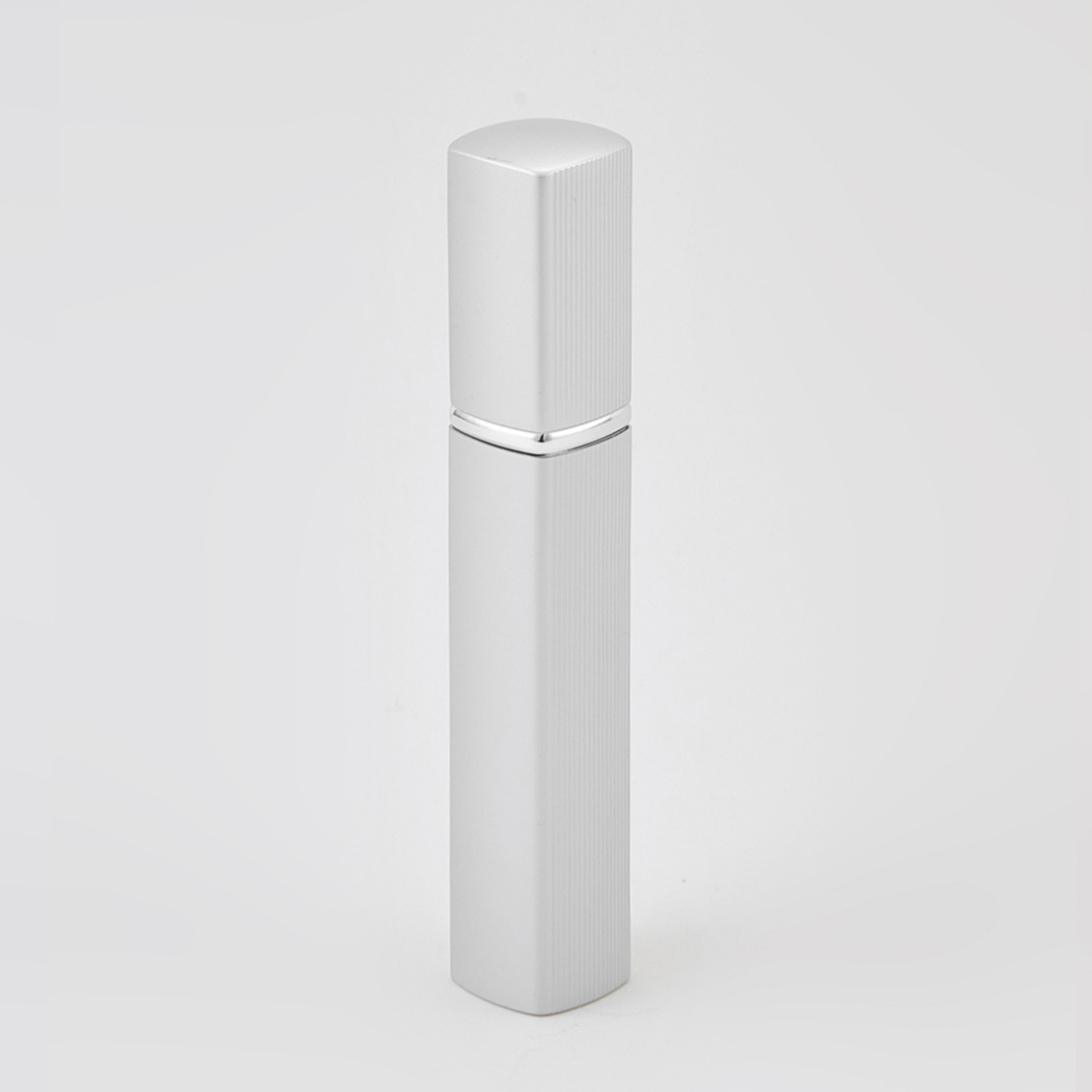 12ml botella de perfume de tubo cuadrado de aluminio tira larga prensa embalaje conveniente botella de spray de viaje botella vacía de vidrio cosmético