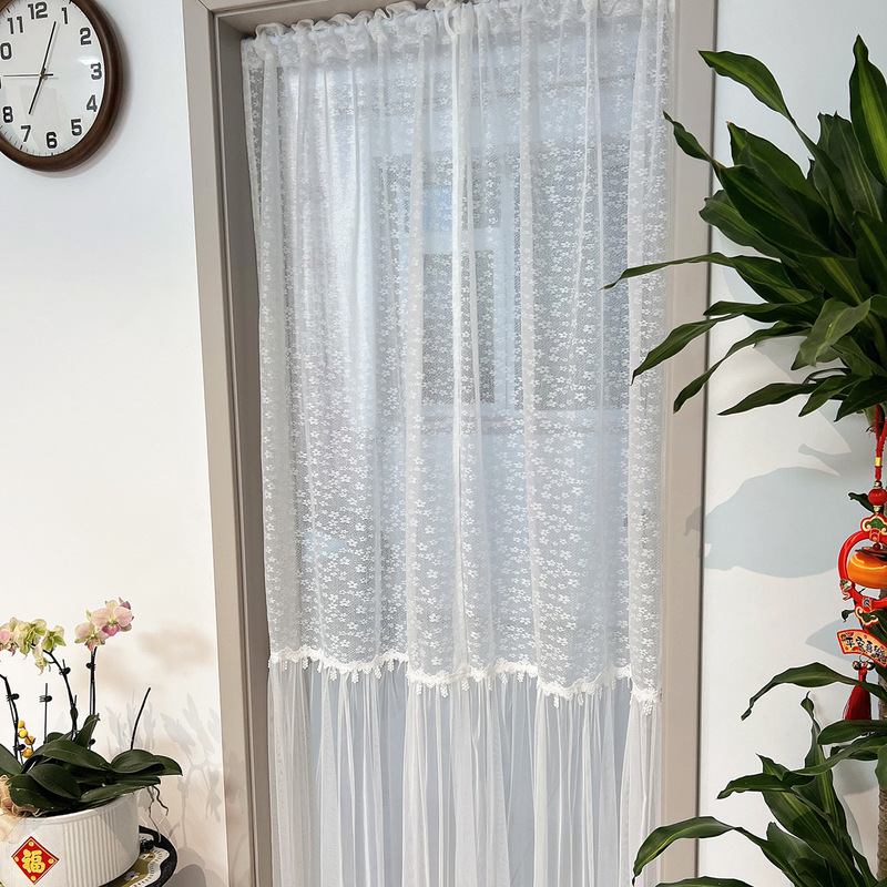 No-Drill French-Style Lace Gauze Door Curtain, Long Partition Curtain, Mosquito-Proof Curtain, Bedroom Partition Fabric Door Curtain No-Drill French-Style Lace Gauze Door Curtain, Long Partition Curtain, Mosquito-Proof Curtain, Bedroom Partition Fabric Door Curtain