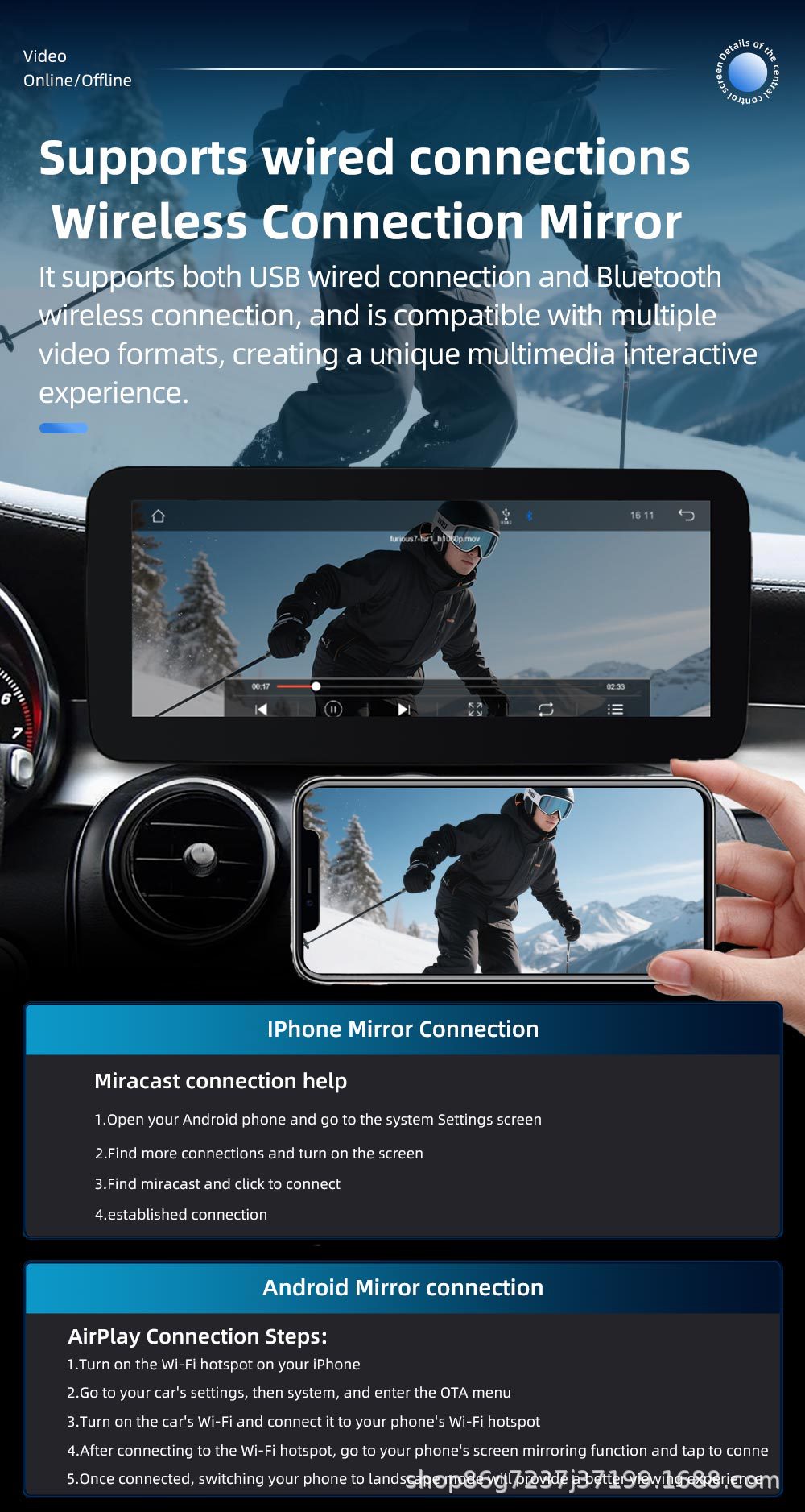 Suitable for Mercedes-Benz C-Class W205 Glc X253 10.25inch Android Car Bluetooth Navigation Central Control All-In-One Machine
