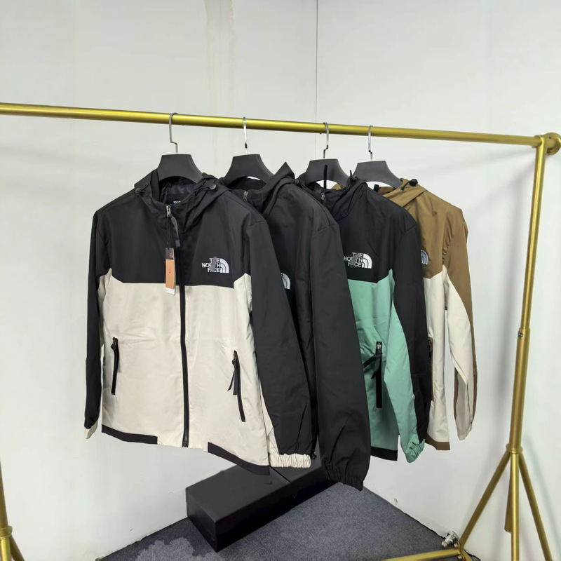 Trendy Foreign Trade Brand Naijia Embroidered Jacket Unisex Fashion Color-Blocking Outdoor Windproof Hooded Jacket