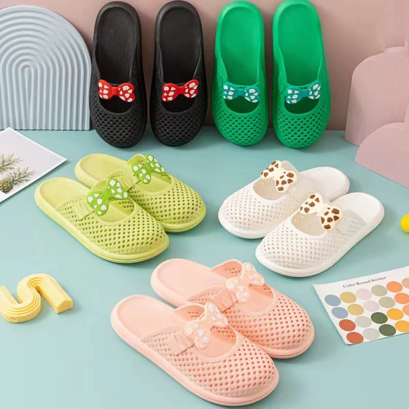 2023 Новая модная дышащая женская обувь с полым носком сетчатая текстильная верхняя одежда на плоской подошве пляжная обувь с отверстиями оптом