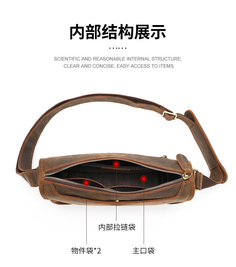 Túi đeo chéo nam da thật da ngựa điên phong cách retro, túi đeo vai đựng vừa máy tính bảng 8 inch — 1323 màu nâu, 1323cà phê, 6097 cà phê đen, 6097 màu nâu chi tiết 16