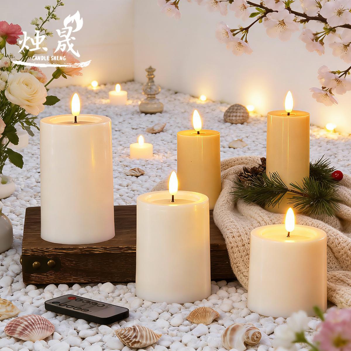 Boca plana de control remoto bala condujo lámpara de vela electrónica simulación de cera de cera falsa boda decoración romántica luz guía