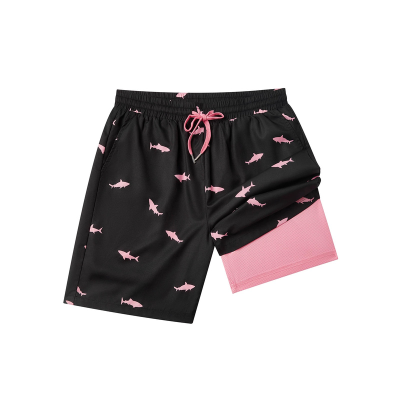 Men's swim trunks with compression lining for seaside vacations, leisure and entertainment, quick-dry swimwear, anti-friction and sand-resistant Men's swim trunks with compression lining for seaside vacations, leisure and entertainment, quick-dry swimwear, anti-friction and sand-resistant