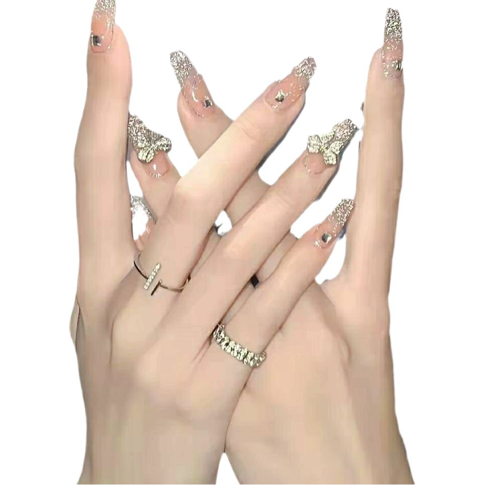 Ногтей патч носимых белый кусок ногтей средней длины поддельные ногтей патч съемный Интернет популярных ногтей наклейки