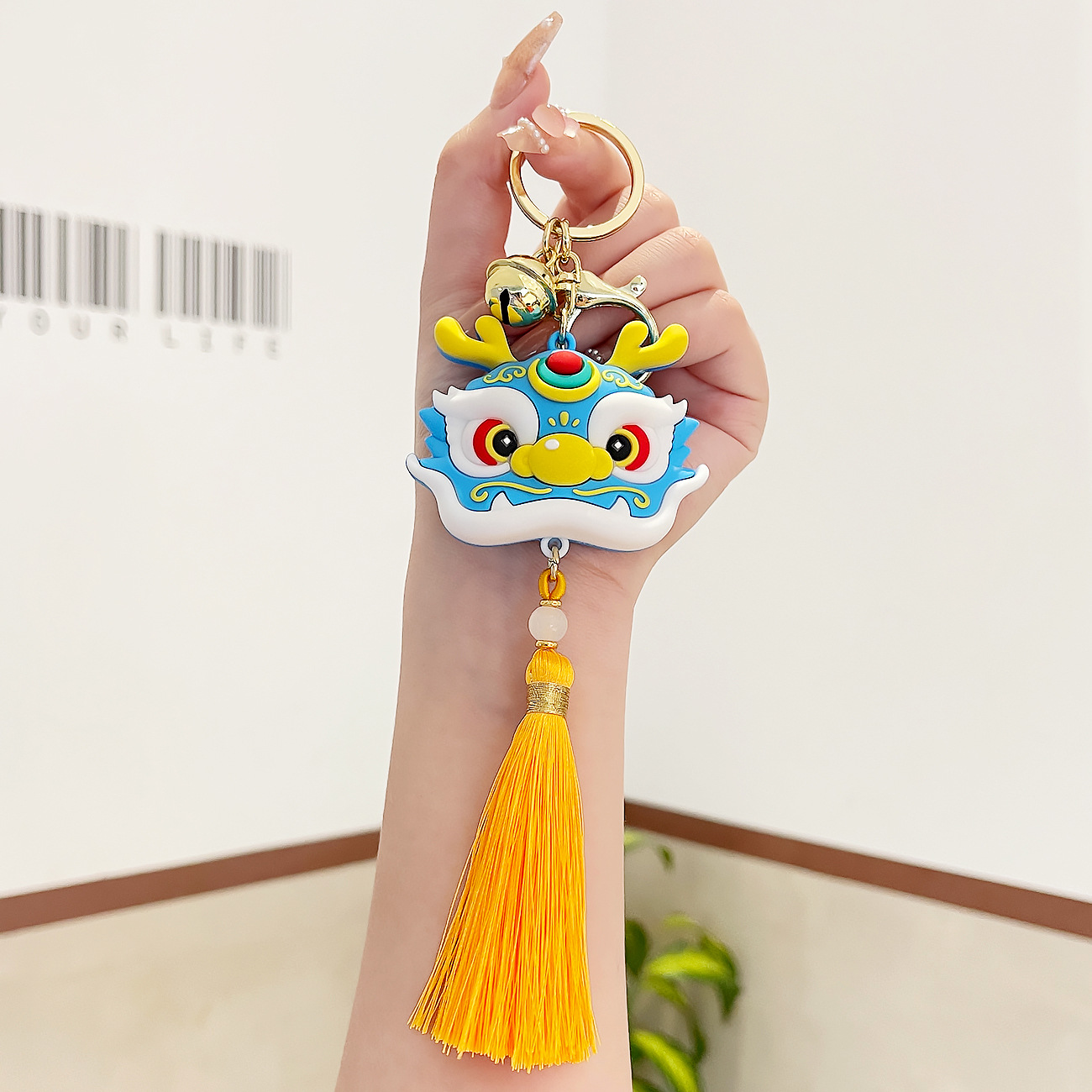 Llavero de dibujos animados estilo chino, Chenlong, mochila pareja, adornos pequeños, al por mayor