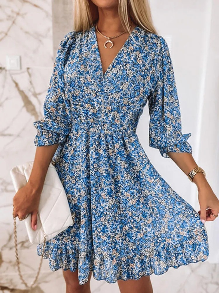 Vestido midi floral bohemio 4