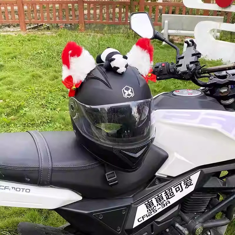 Creative Helmet Motorcycle Plush Stereo Ears Decoration Riding Accessories