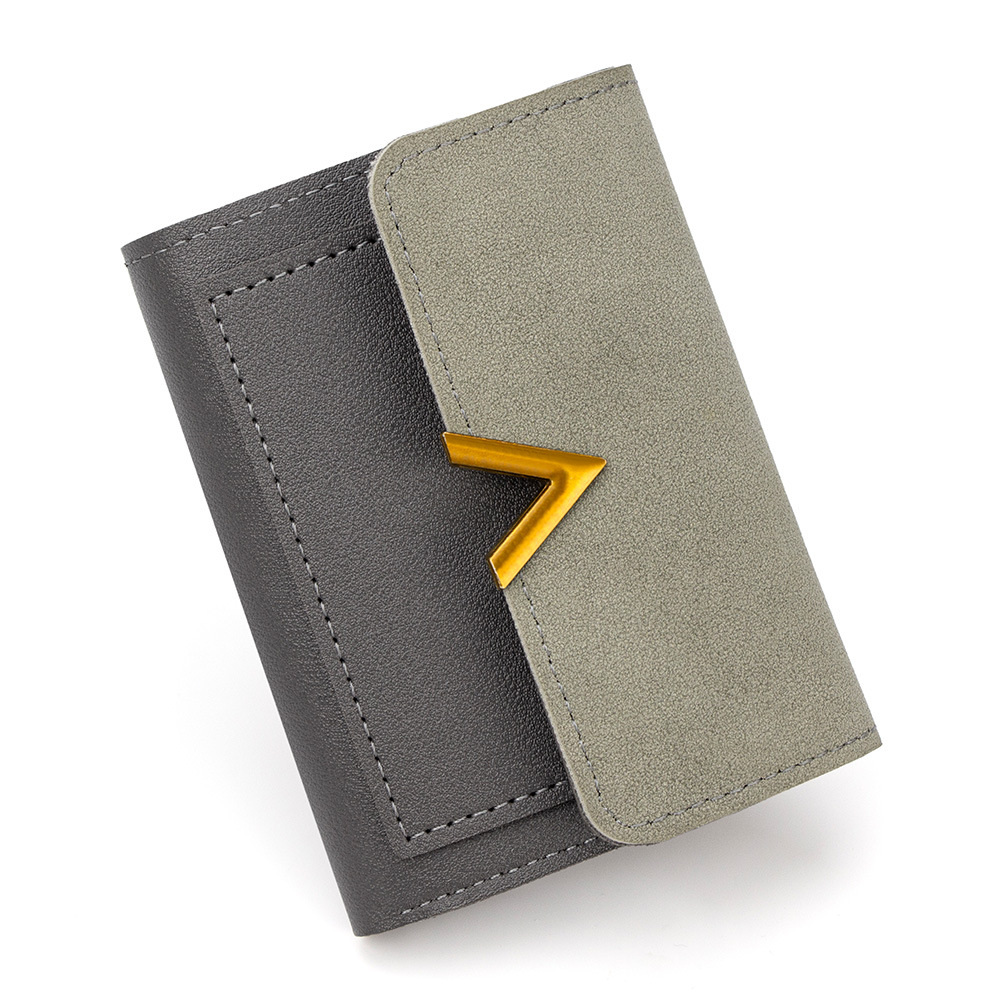 Nuevo estilo coreano simple de las mujeres cartera corta de gran capacidad chica estudiante cartera pequeña tarjeta titular de la moneda monedero
