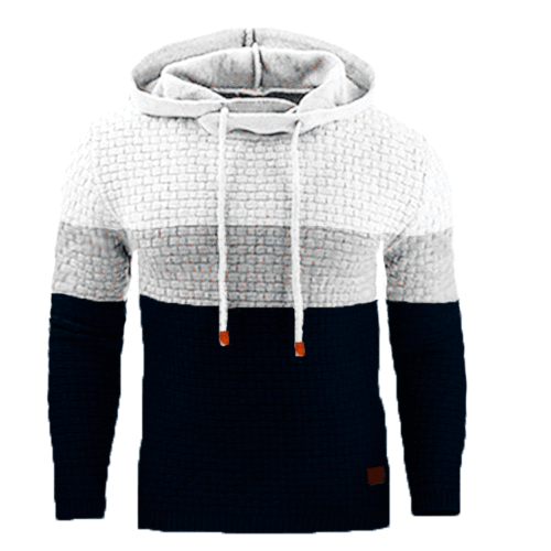 New autumn and winter European and American men's jacquard sweatshirt long-sleeved hooded sweater warm color hooded sports jacket 