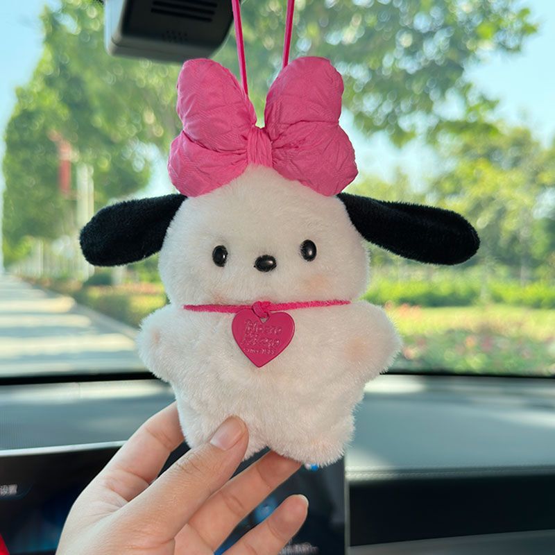 Cartoon Pacha perros colgantes de automóviles colgantes de espejo retrovisor lindo muñeca de peluche colgantes de regalo personalidad colgantes de automóviles