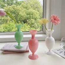 法式复古手工彩色莫兰迪玻璃花瓶生产批发工厂水培插花器装饰摆件
