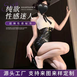 情趣内衣兔女郎气质显瘦御姐风辣妹性感紧身包臀漆皮连衣裙