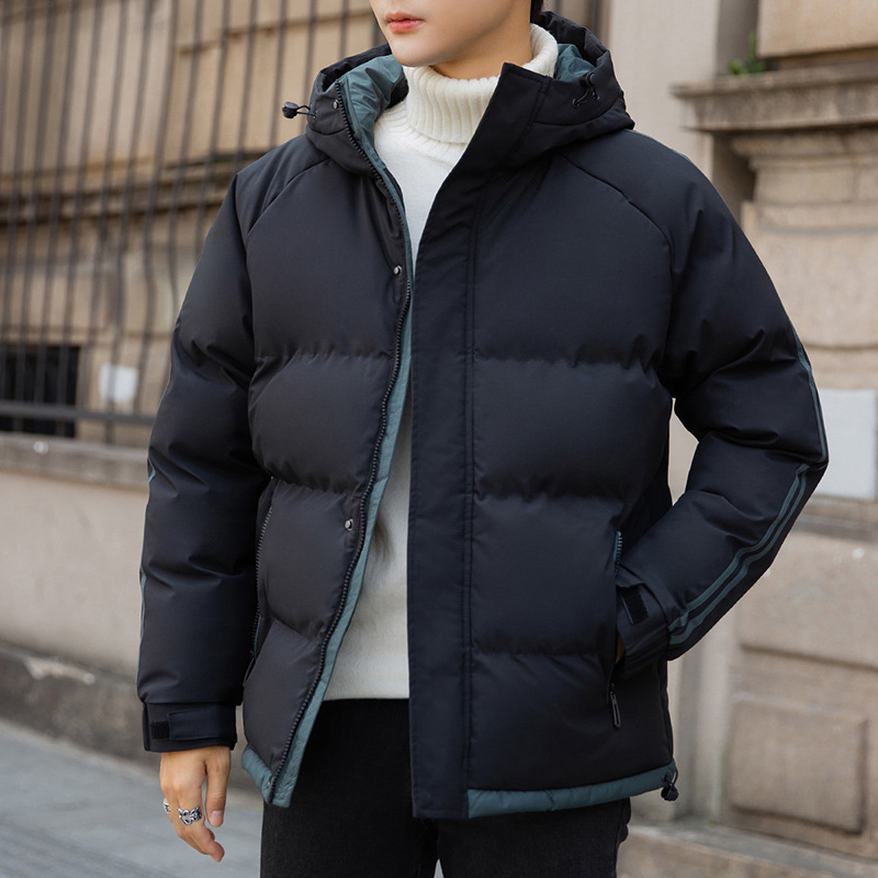 Cotton-padded coat men's new hooded new fashion brand thickened hooded cotton-padded coat youth down cotton top clothes
