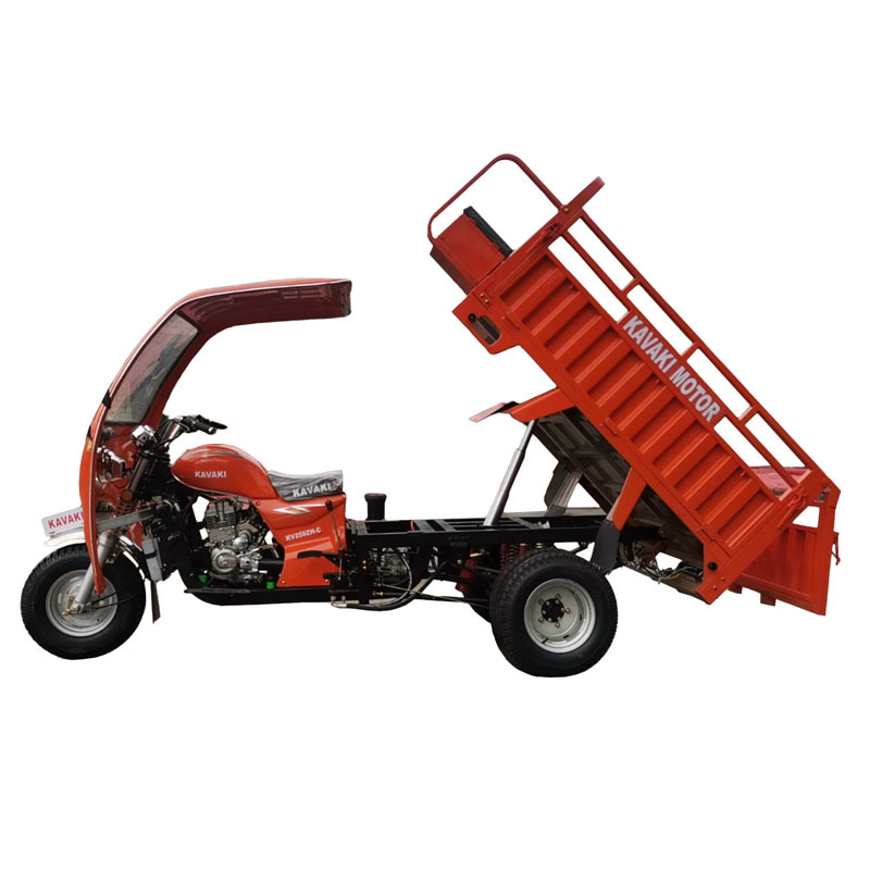 Motocarro Triciclo de Carga a Gasolina con Volquete para Transporte Heavy Duty