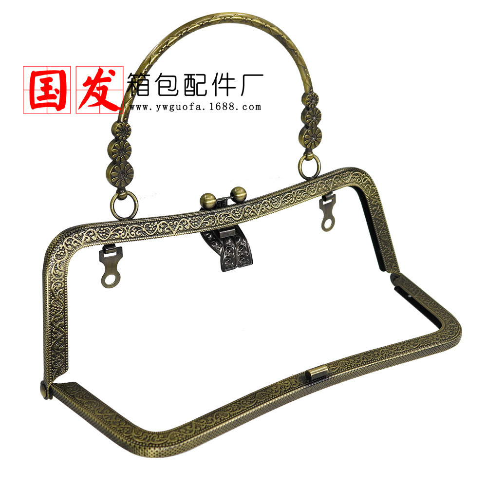 [Nuevo] agujero de tornillo 20cm cintura cóncava en relieve hojas grandes tres flores mano mano oro al por mayor