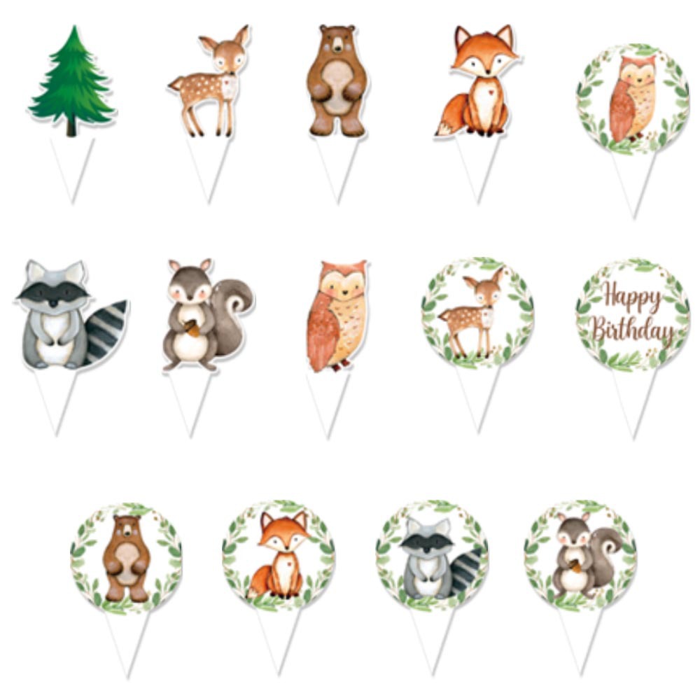 Fiesta de cumpleaños decoración traje selva animal tire bandera Feliz cumpleaños tire bandera pastel tarjeta insertar animal globo