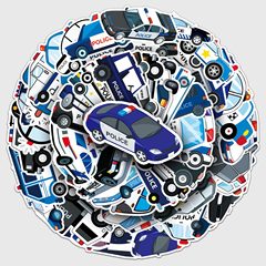 50枚のパトカー落書きクロスボーダー漫画車子供奨励カードDIY携帯ケーストランクシール防水