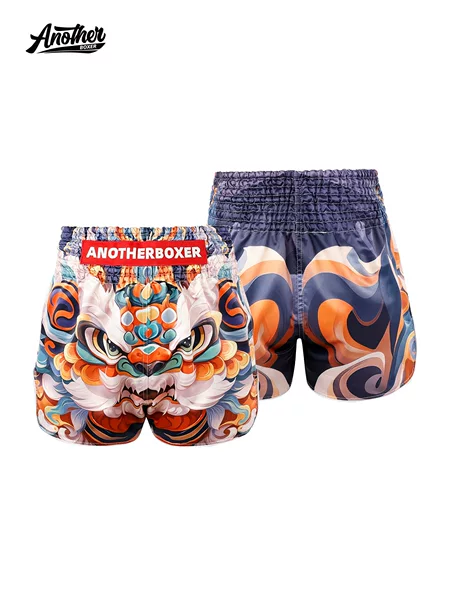 ANOTHERBOXER new lion dance-themed professional UFC boxing shorts, suitable for boxing, martial arts, and kickboxing training for men