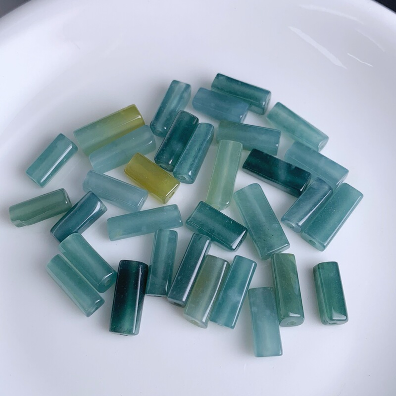 Blue water dangerous material jadeite strip no matter plain brand Sihui city jade wholesale dangerous material accessories parts wholesale